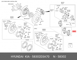 Колодки тормозные дисковые 58302D3A70 HYUNDAI KIA