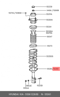 Амортизатор подвески 5536122650 HYUNDAI KIA