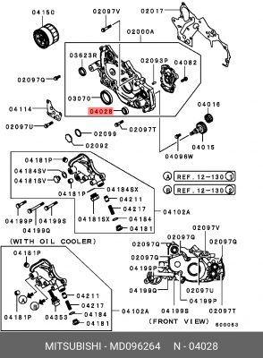 Сальник маслонасоса MD096264 MITSUBISHI