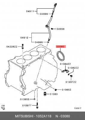 Сальник коленвала 1052A118 MITSUBISHI