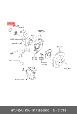 Подшипник ступицы колеса 5171836000 HYUNDAI KIA