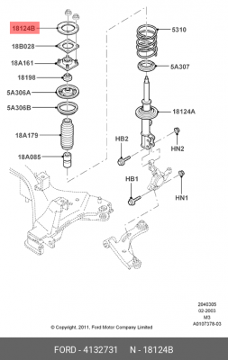 Амортизатор подвески 4 132 731 FORD