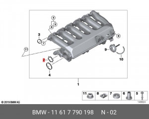 Прокладка впускного коллектора 11 61 7 790 198 BMW