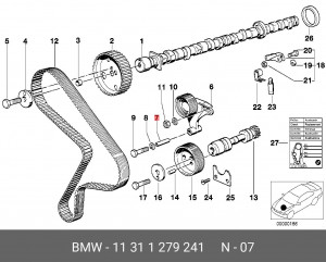 Втулка натяжителя ролика ремня ГРМ 11 31 1 279 241 BMW