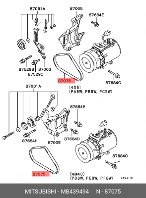 Ремень приводной MB439494 MITSUBISHI