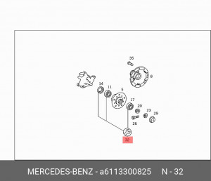 Подшипник ступицы колеса (комплект) A 611 330 08 25 MERCEDES BENZ