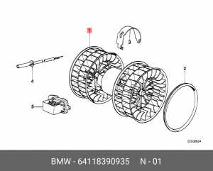 Электромотор отопителя салона 64 11 8 390 935 BMW