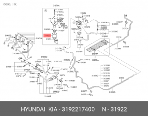 Фильтр топливный 3192217400 HYUNDAI KIA