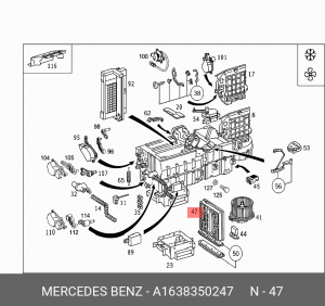 Фильтр салона A 163 835 02 47 MERCEDES BENZ