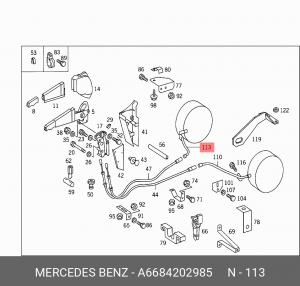 Трос ручного тормоза A6684202985 MERCEDES BENZ