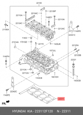 Прокладка ГБЦ 223112F120 HYUNDAI KIA