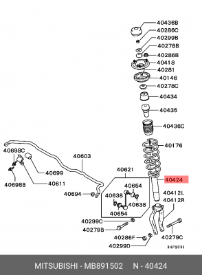Амортизатор подвески MB891502 MITSUBISHI