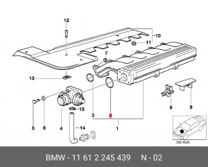 Прокладка впускного коллектора 11 61 2 245 439 BMW