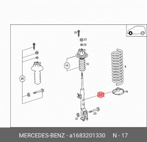 Амортизатор подвески A1683201330 MERCEDES BENZ