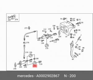 Цилиндр сцепления рабочий (ремкомплект) A 000 290 28 67 MERCEDES BENZ