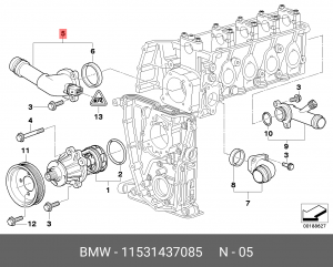 Термостат системы охлаждения 11 53 1 437 085 BMW
