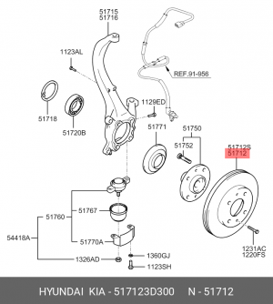 Диск тормозной 51712-3D300 HYUNDAI KIA