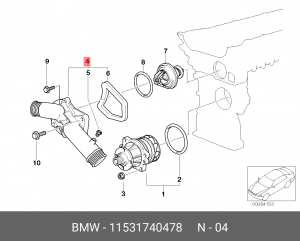 Корпус термостата системы охлаждения 11 53 1 740 478 BMW