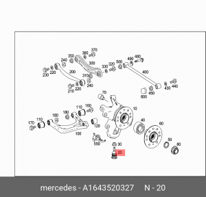 Опора шаровая подвески A 164 352 03 27 MERCEDES BENZ
