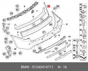 Амортизатор крышки багажника 51 24 3 414 711 BMW