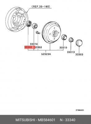 Подшипник ступицы колеса MB584601 MITSUBISHI