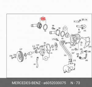 Термостат системы охлаждения A6052030075 MERCEDES BENZ