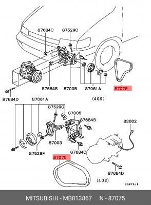 Ремень приводной MB813867 MITSUBISHI