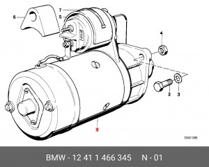 Стартер 12 41 1 466 345 BMW