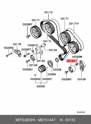 Ролик ремня ГРМ MD151447 MITSUBISHI