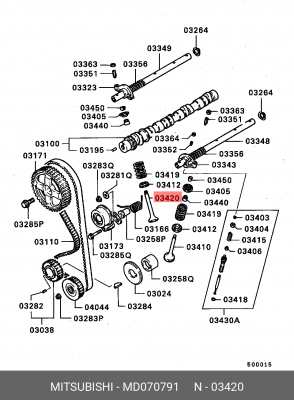 Клапан выпускной MD070791 MITSUBISHI