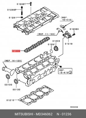 Прокладка крышки распредвала MD346062 MITSUBISHI