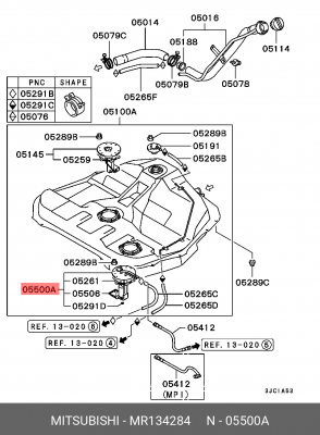 Насос электрический топливной системы в сборе MR134284 MITSUBISHI