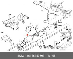 Насос электрический топливной системы 16 12 6 750 603 BMW