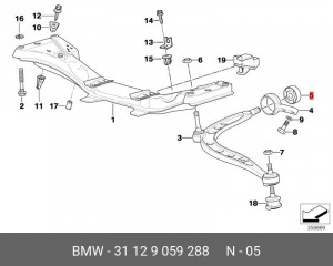 Сайлентблоки подвески (комплект) 31 12 9 059 288 BMW
