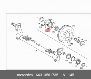 Ступица колеса A 631 350 17 35 MERCEDES BENZ