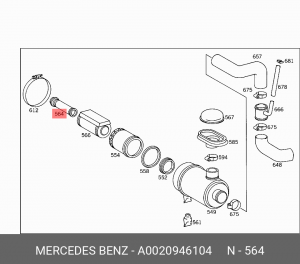 Фильтр воздушный A 002 094 61 04 MERCEDES BENZ