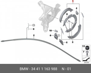 Колодки тормозные барабанные 34 41 1 163 988 BMW