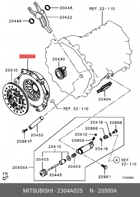 Крышка картера сцепления 2304A025 MITSUBISHI