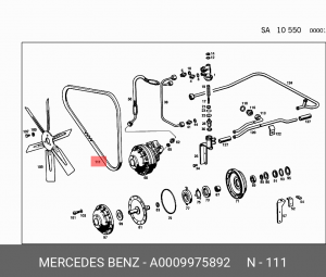 Ремень приводной A 000 997 58 92 MERCEDES BENZ