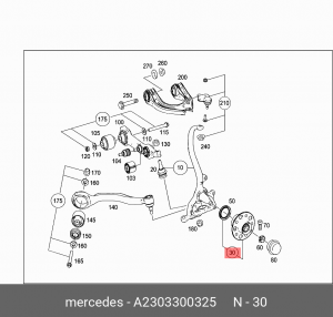Ступица колеса A 230 330 03 25 MERCEDES BENZ
