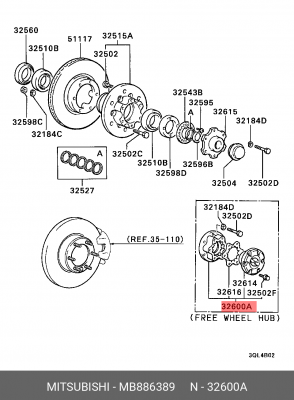 Шестерня ступицы колеса MB886389 MITSUBISHI
