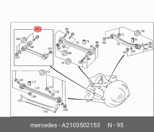 Рычаг подвески A 210 350 21 53 MERCEDES BENZ