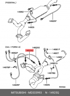 Датчик кислородный (лямбда-зонд) MD333993 MITSUBISHI