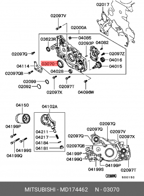 Сальник коленвала MD174462 MITSUBISHI
