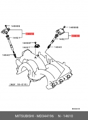 Катушка зажигания MD344196 MITSUBISHI