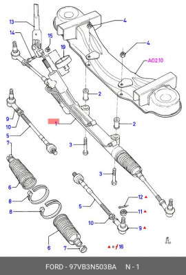 Рейка рулевая 97VB3N503BA FORD