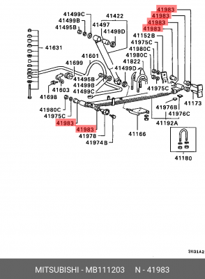 Подушка рессоры MB111203 MITSUBISHI