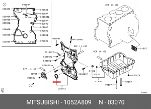 Сальник коленвала 1052A809 MITSUBISHI