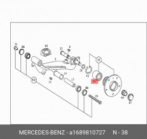 Подшипник ступицы колеса A 168 981 07 27 MERCEDES BENZ