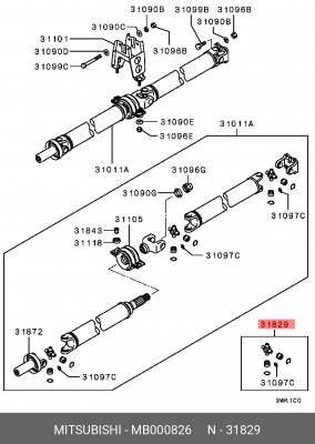 Крестовина карданного вала MB000826 MITSUBISHI